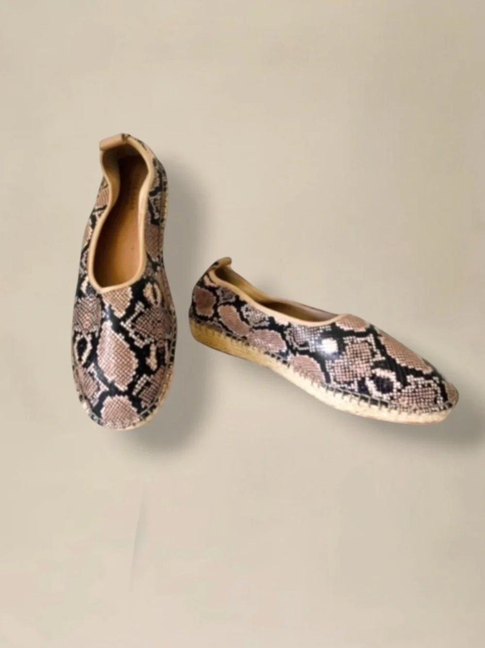 New! COLE HAAN Cloudfeel Snake Embossed Espadrilles Shoes Size 9.5 B